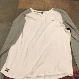 RVCA baseball tee style white and grey sweater